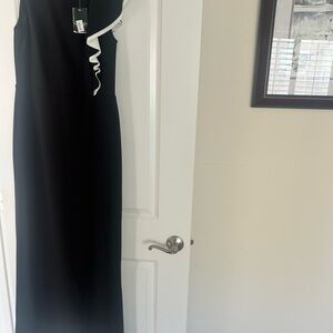 Lauren Ralph Lauren Black and White One Shoulder Dress